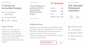 nuformat cybersecurity review on clutch.co